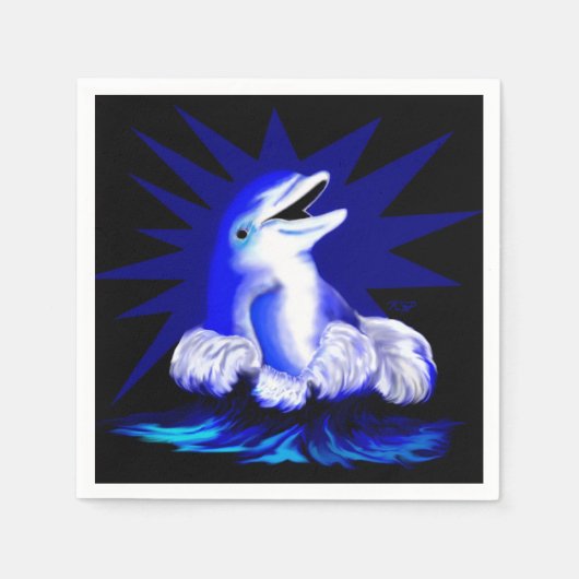 Dolfijn glimlachen servetten (Voorkant)