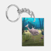 Dolfijn glimlachen sleutelhanger (Voorkant Links)