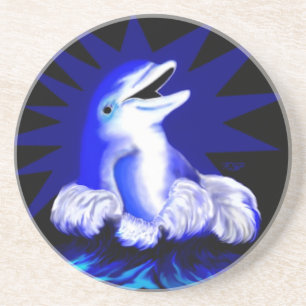 Dolfijn glimlachen zandsteen onderzetter