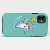 Dolfijn gooit de bal tijdens het waterpoloën Case-Mate iPhone case (Achterkant (horizontaal))