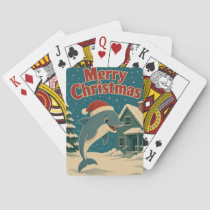 Dolfijn Groene Cottage Dier Kerstmis Pokerkaarten