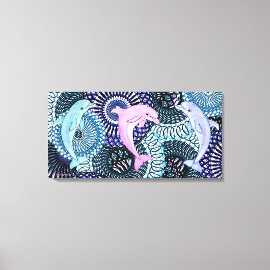 Dolfijn Harmonie Canvas Afdruk (Voorkant)