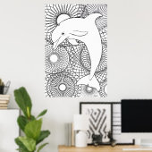 Dolfijn Harmonie Poster (Thuiskantoor)