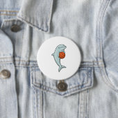 Dolfijn in Basketball Sports Ronde Button 7,6 Cm (In situ)