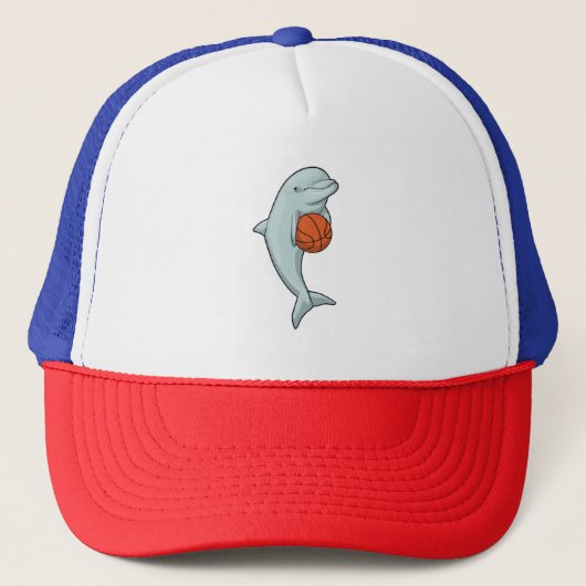 Dolfijn in Basketball Sports Trucker Pet (Voorkant)