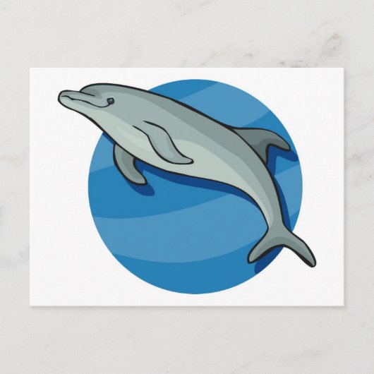 Dolfijn in blauw briefkaart (Voorkant)