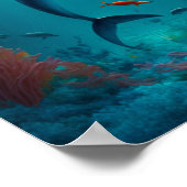 Dolfijn in de oceaan poster (Hoek)