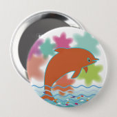 Dolfijn in de sterrenhemel ronde button 4,0 cm (Voorkant /achterkant)