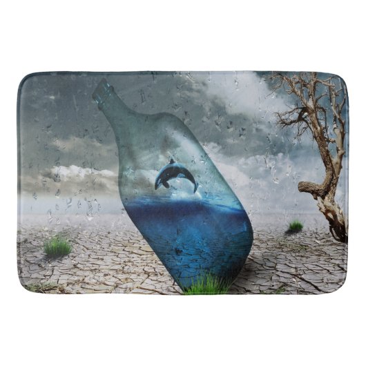 Dolfijn in een fles badmat (Voorkant)