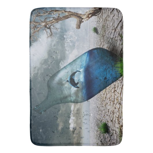 Dolfijn in een fles badmat (Voorkant Verticaal)