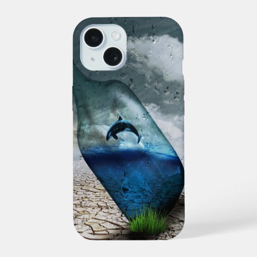 Dolfijn in een fles iPhone 15 case (Achterkant)