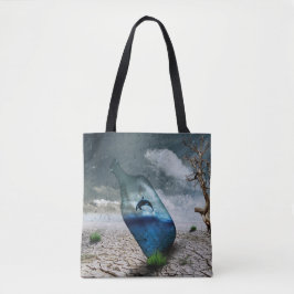 Dolfijn in een fles tote bag