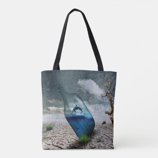 Dolfijn in een fles tote bag (Achterkant)