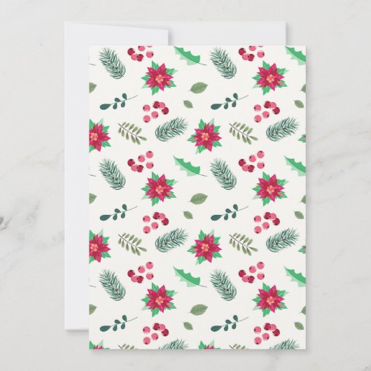 Dolfijn in een kerstmuts Poinsettias kerstfeest Kaart (Achterkant)