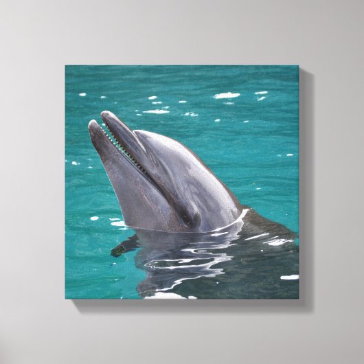 Dolfijn in groen canvas afdruk (Voorkant)