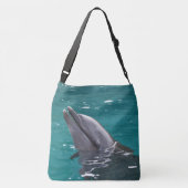 Dolfijn in groen crossbody tas (Achterkant)