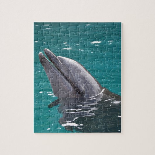 Dolfijn in groen legpuzzel (Verticaal)