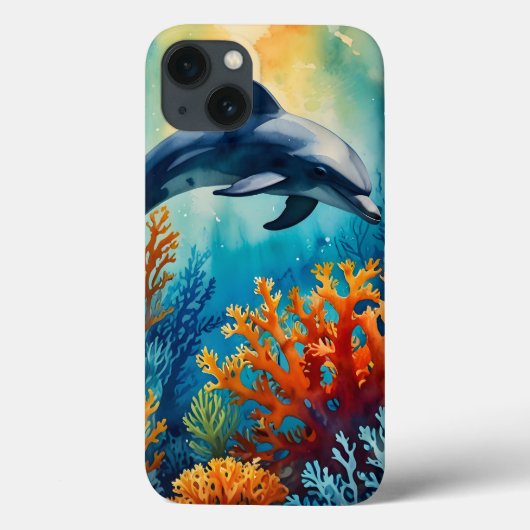 Dolfijn in het Coral Paradise Case-Mate iPhone Case (Achterkant)