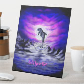 Dolfijn in het Maanlicht Reclamebord Met Voetstuk (Insitu)