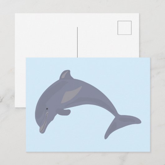 Dolfijn in het Zee Feestdagenkaart (Voorkant / Achterkant)