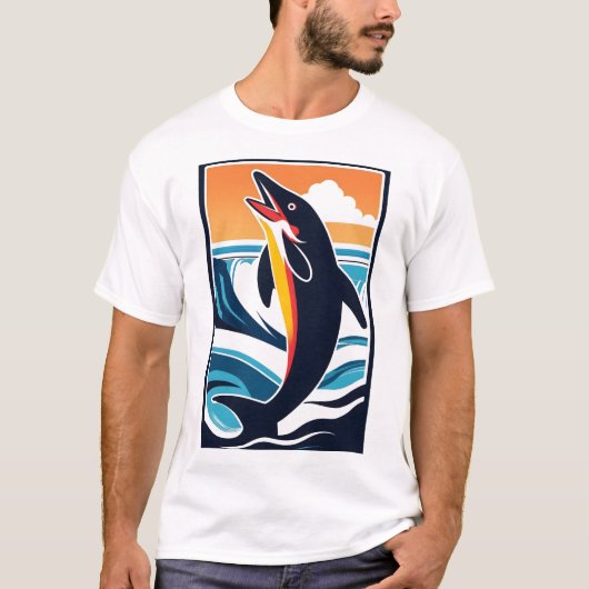 Dolfijn in het Zee - Majestic Marine Life T-shirt (Voorkant)