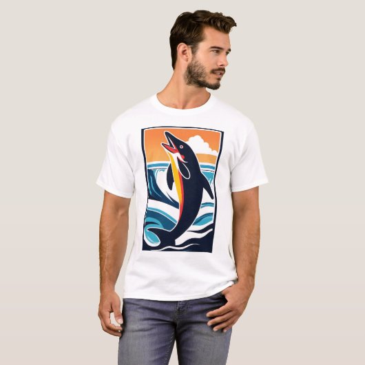 Dolfijn in het Zee - Majestic Marine Life T-shirt (Voorkant volledig)
