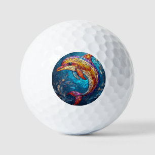 Dolfijn in ingewikkelde glas-in-lood artistieke st golfballen