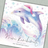 Dolfijn in Santa Hat Meri Kirihimete Kerstmis Feestdagenkaart