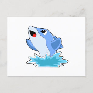 Dolfijn in water briefkaart