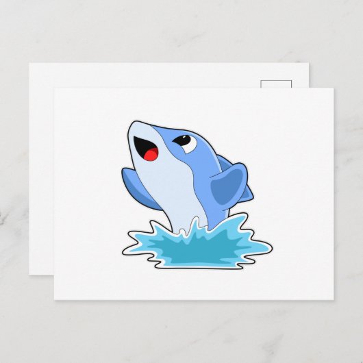 Dolfijn in water briefkaart (Voorkant / Achterkant)