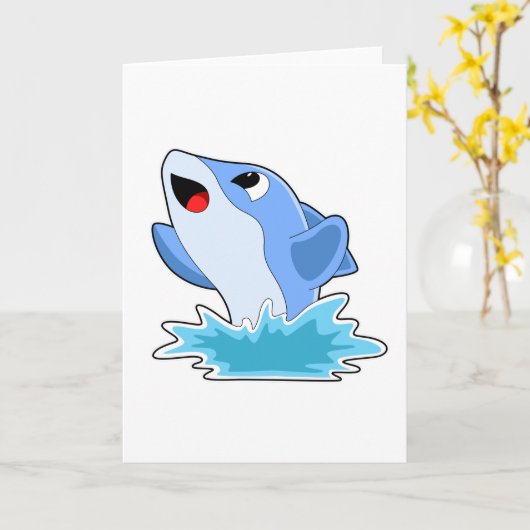 Dolfijn in water kaart (Gele Bloem)