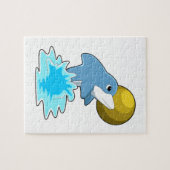 Dolfijn in zwemmen met maan legpuzzel (Horizontaal)