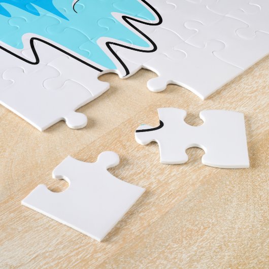 Dolfijn in zwemmen met maan legpuzzel (Zijkant)