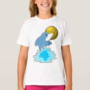 Dolfijn in zwemmen met maan t-shirt