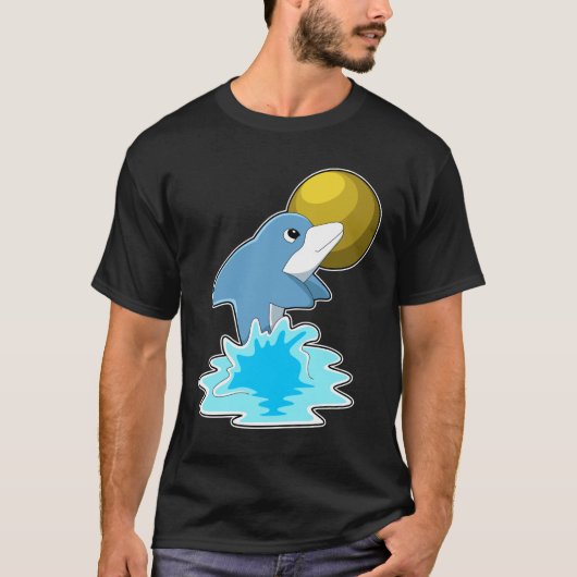 Dolfijn in zwemmen met maan t-shirt (Voorkant)