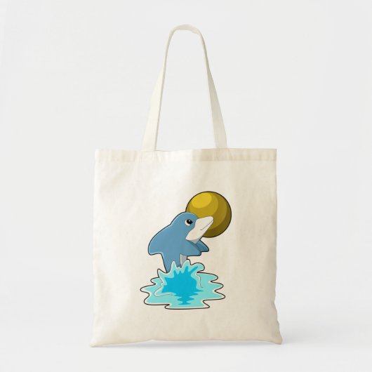 Dolfijn in zwemmen met maan tote bag (Voorkant)