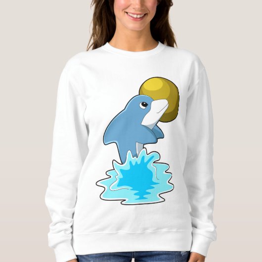 Dolfijn in zwemmen met maan trui (Voorkant)