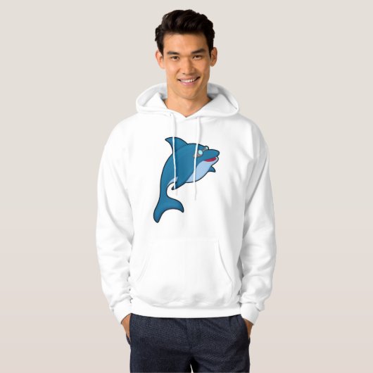 Dolfijn in zwemmen met zwembril hoodie (Voorkant volledig)