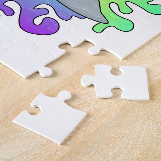 Dolfijn in zwemmen met zwembril legpuzzel (Zijkant)