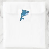 Dolfijn in zwemmen met zwembril vierkante sticker (Tas)