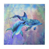 Dolfijn Keramische Tegel Tegeltje (Voorkant)