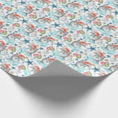 Dolfijn Kerst Inpakpapier (Hoek)