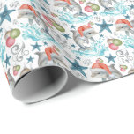 Dolfijn Kerst Inpakpapier<br><div class="desc">Dolfijn Kerst inpakpapier. Papierkleur is wit. Verkrijgbaar in meerdere kleuren,  maten en twee afwerkingen. www.hotpocketgraphics.com</div>
