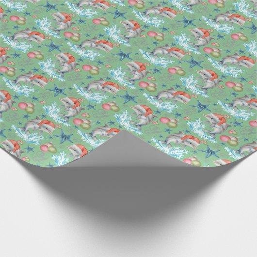 Dolfijn Kerst Inpakpapier (Hoek)