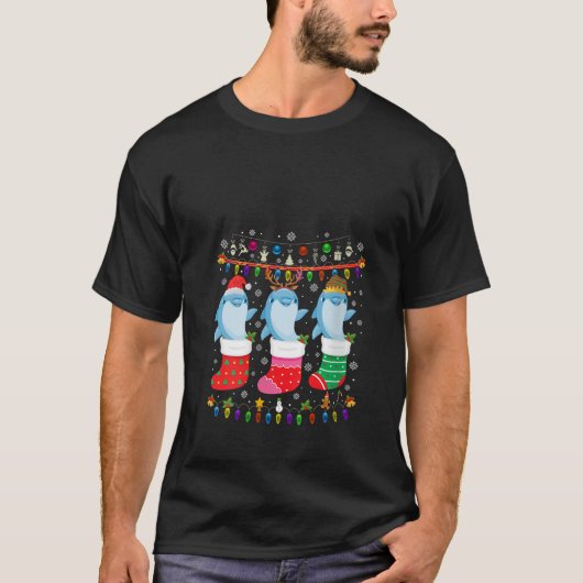 Dolfijn Kerst Sokken Lelijke Kerst Sweater Paj T-shirt (Voorkant)