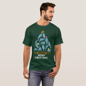 Dolfijn Kerstboom Prettig Kerstfeest gezin T-shirt (Voorkant volledig)