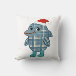 Dolfijn Kerstman Schotse Plaid Worp Kussen