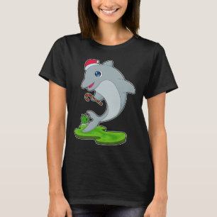 Dolfijn Kerstmis Candy Cane T-shirt