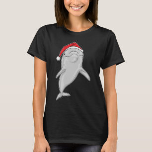 Dolfijn Kerstmis Kerstman hoed T-shirt