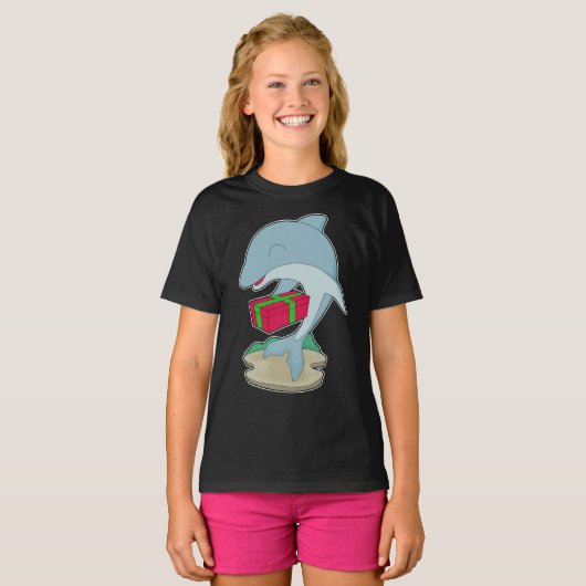 Dolfijn Kerstpakket T-shirt (Voorkant volledig)